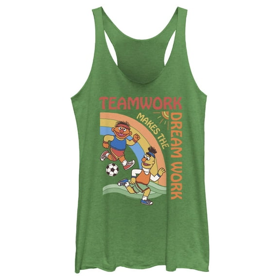 Women's Sesame Street Teamwork Makes the Dream Work  Racerback Tank Top