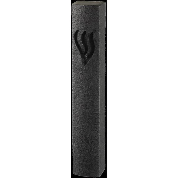 Art Judaica 23659 15 cm Concrete Polymer Mezuzah Cover, Stone Like Black