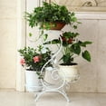 thumbnail image 6 of 3/4/6/7-Tier Metal Shelf Plant Stand, Wrought Iron Plants Stand Outdoor Metal Flower Pot Planters Rack Indoor European Style Plant Shelf Garden Decor, 6 of 15