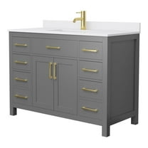 Wyndham Collection Beckett 48" Wood Single Bathroom Vanity in Gray/Gold