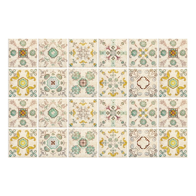 24pcs Retro Grey Kitchen Tile Sticker Wall Waterproof Self Adhesive Wallpaper PVC Furniture Cabinet Surface DIY Decorative Decal