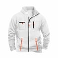 thumbnail image 5 of Mens Zip Up Sweatshirt 2026 Fall Winter Long Sleeve Casual Stand Collar Full Zipper Sweatshirt Jacket Cardigan Outerwear, 5 of 6