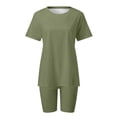 thumbnail image 4 of Shadoumai Womens 2 Piece Sets Summer Outfits Lounge Set Oversized Crewneck Tshirts Biker Shorts Sets Casual Matching Clothing, 4 of 5