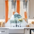 thumbnail image 4 of Orange Gray Swag Curtain Valance for Windows, Geometric Graffiti Color Block Abstract Modern Window Treatments Short Swag Topper for Kitchen Windows Bathroom Bedroom, 28"x36", 4 of 8
