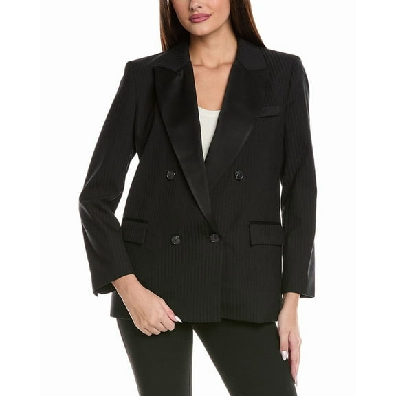 ba&sh womens  Shawn Wool-Blend Jacket, 0, Black
