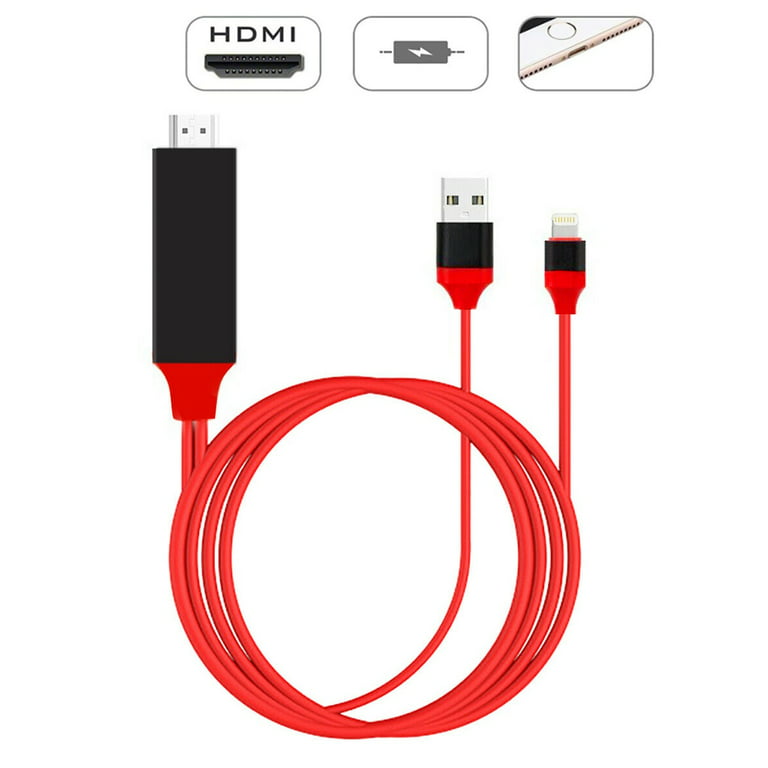 butiksindehaveren dialog Borgmester Compatible with iPhone iPad to HDMI Adapter Cable, Digital AV Adapter 1080p  HD TV Connector Cord Compatible with iPhone 11 Xs XR 8 7 6Plus, iPad to TV  Projector Monitor Cable - Walmart.com