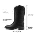 thumbnail image 2 of DREAM PAIRS Women's Cowboy Boots Mid Calf Cowgirl Boots Square Toe Chunky Heel Embroidery Stitched Western Boots, 2 of 7