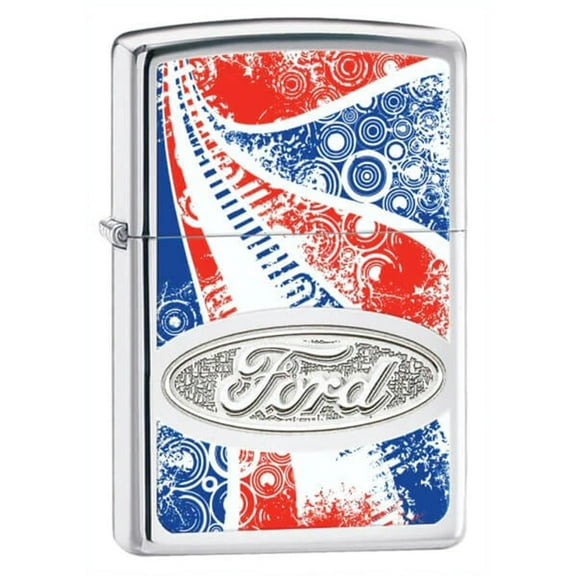 Zippo Lighter - Personalized Customize Message Engrave on Backside for Ford Design Zippo Lighter (Ford Oval 24946)