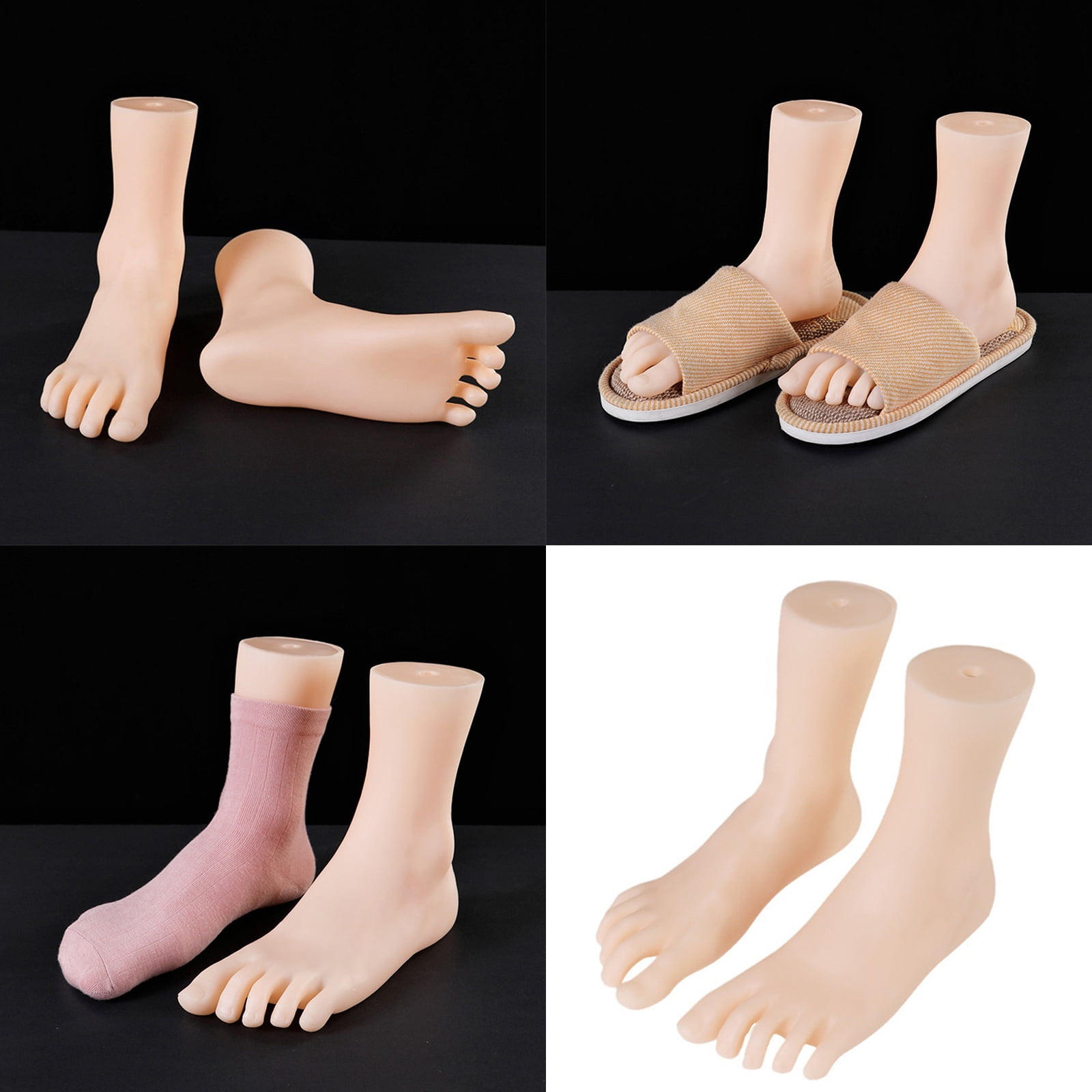 Set of 2 Professional Foot Mannequins PVC Anatomy Tools for , Podiatry & Art Studio Use