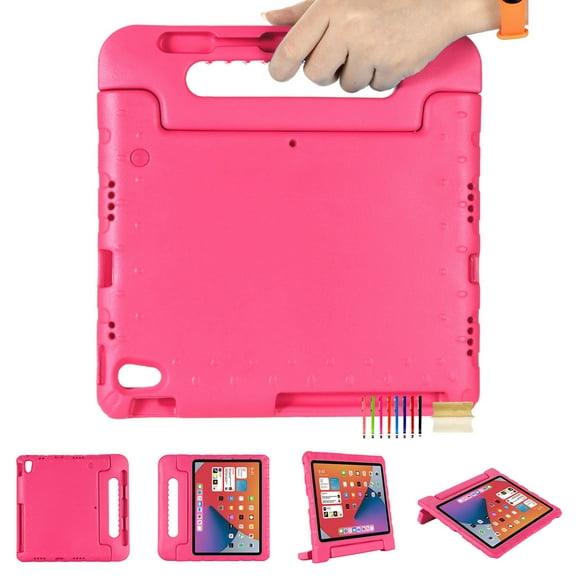 Dteck Case for Apple iPad 10.9" Air 4th Generation (2020 Released),Kids Friendly Light Weight Shockproof EVA Foam Handle Stand Cover 10.8-inch,Rose