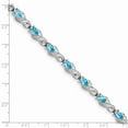 thumbnail image 4 of Primal Silver Sterling Silver Rhodium-plated Blue Topaz Bracelet, 4 of 5