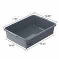 thumbnail image 2 of Ziglous 12-Pack Plastic Commercial Bus Tub, 13 L Plastic Restaurant Dish Tub, Gray, 2 of 7
