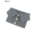 thumbnail image 6 of Spencer Women Knitted Fake Collar Scarf Neck Warmer Winter Detachable Button Closure Scarf Wrap (Gray), 6 of 8