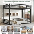 thumbnail image 5 of Full XL over Full XL Floor Metal Bunk Bed with Stairs, Safety Rails and Noise-Reduced Design, 5 of 6