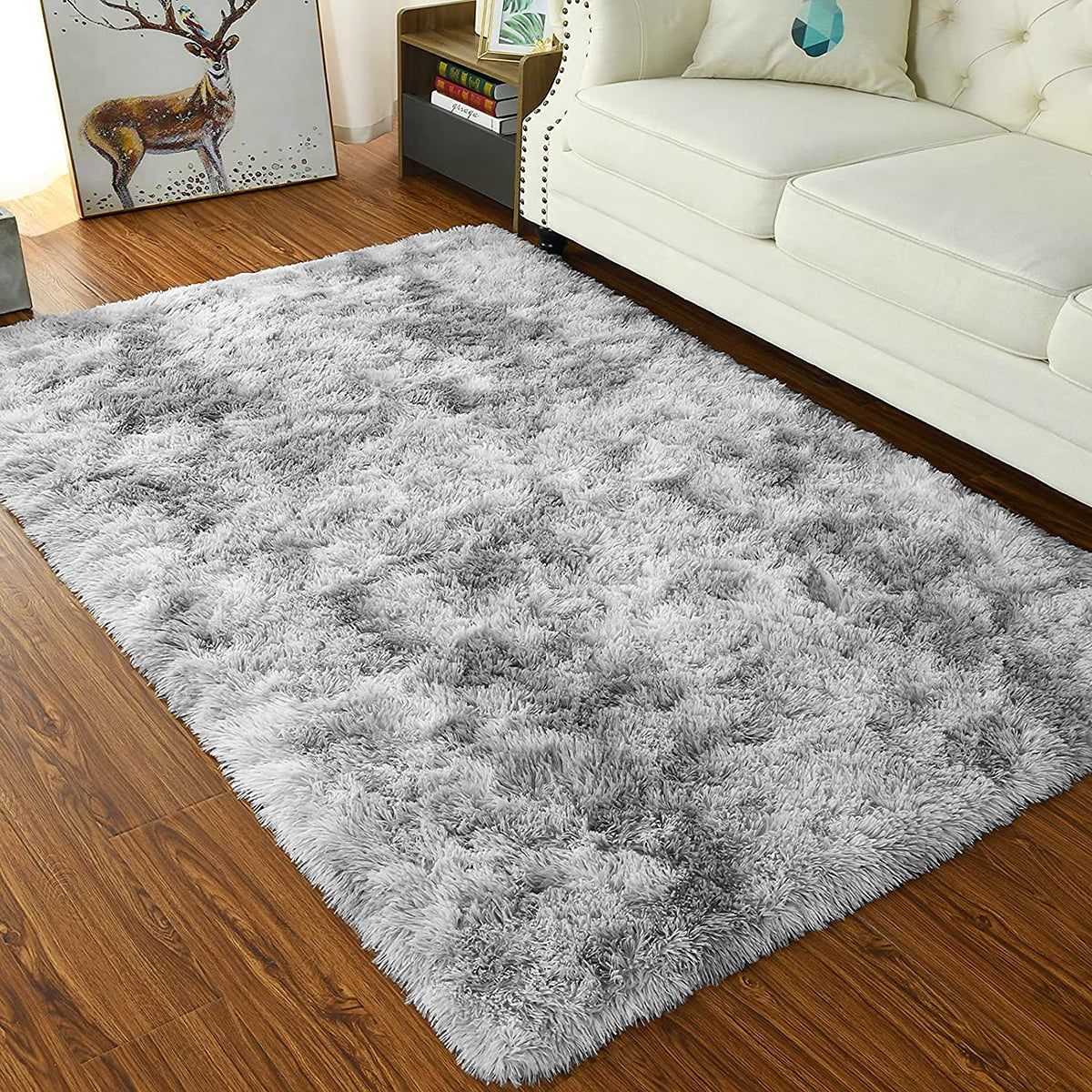 Asvin Fluffy Living Room Area Rug, Luxury Large Area Rug, Non-Skid Fleece  Carpets for Bedroom Home Décor, Soft Plush Furry Rug for Kids Room,  Washable