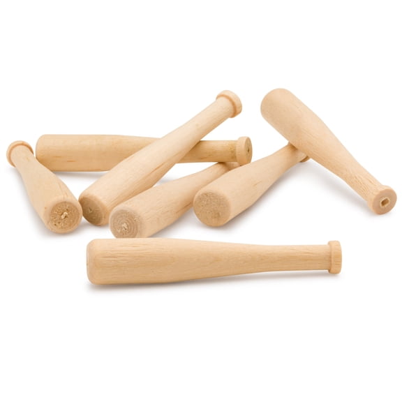 Unfinished Mini Wooden Baseball Bats 2 Inch, Bag of 500 Unpainted Wood Baseball Bats for Scrapbooking and Craft Projects, DIY, by Woodpeckers