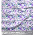 thumbnail image 1 of Soimoi Polyester Crepe Fabric Leaves & Grandiflora Roses Floral Decor Fabric Printed Yard 42 Inch Wide, 1 of 3