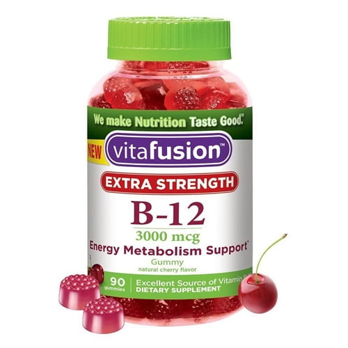 Vitafusion Vitamin B12 Extra Strength 3000 Mcg Gummies, Natural Cherry