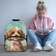 thumbnail image 2 of KUIFORTI Floral Poodle with Bow 17 Inch Children'S Backpack Large Capacity Girls School Bookbag with Side Pockets Suitable for Elementary Back to School Gifts for Kids, 2 of 7