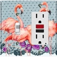 thumbnail image 1 of Metal Light Switch Plate Outlet Cover Flamingo Embroidered Lace Floral Tablecloth FGO011, 1 of 13