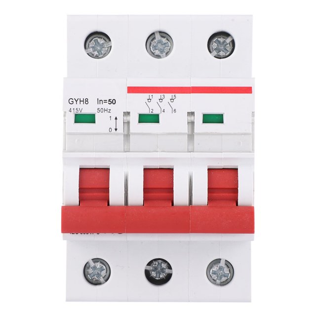 Interruptor de aislamiento GYH8 Disyuntor en miniatura Interruptor de aire 3P Protector de circuito 415VAC (50A)