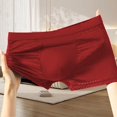 thumbnail image 3 of khonts,Men's Boxer Briefs Breathable Mesh Hollow Underwear Sexy Stretch Comfortable Underpants Red XL, 3 of 3