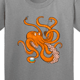 thumbnail image 4 of Inktastic Giant Orange Octopus Eating Ice Cream Youth T-Shirt, 4 of 5