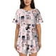 thumbnail image 1 of Fotbe Cat Conjunto de Pijama Estampado para Mujer, 2 Piezas, Ropa de Dormir con Camiseta de Manga Corta y Shorts Suaves-Medium, 1 of 6