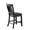 Black#15, variant on Dining Chairs 24" Counter Height Saddle Stool, Weathered Gray Finish, Black Leather Seat,Wooden Dining Chairs