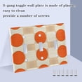 thumbnail image 3 of Yayeee Toggle Light Switch Wall Plate 2-Gang 4.56"x4.48" Decorative Outlet Cover, Orange Geometric Circles, 3 of 7