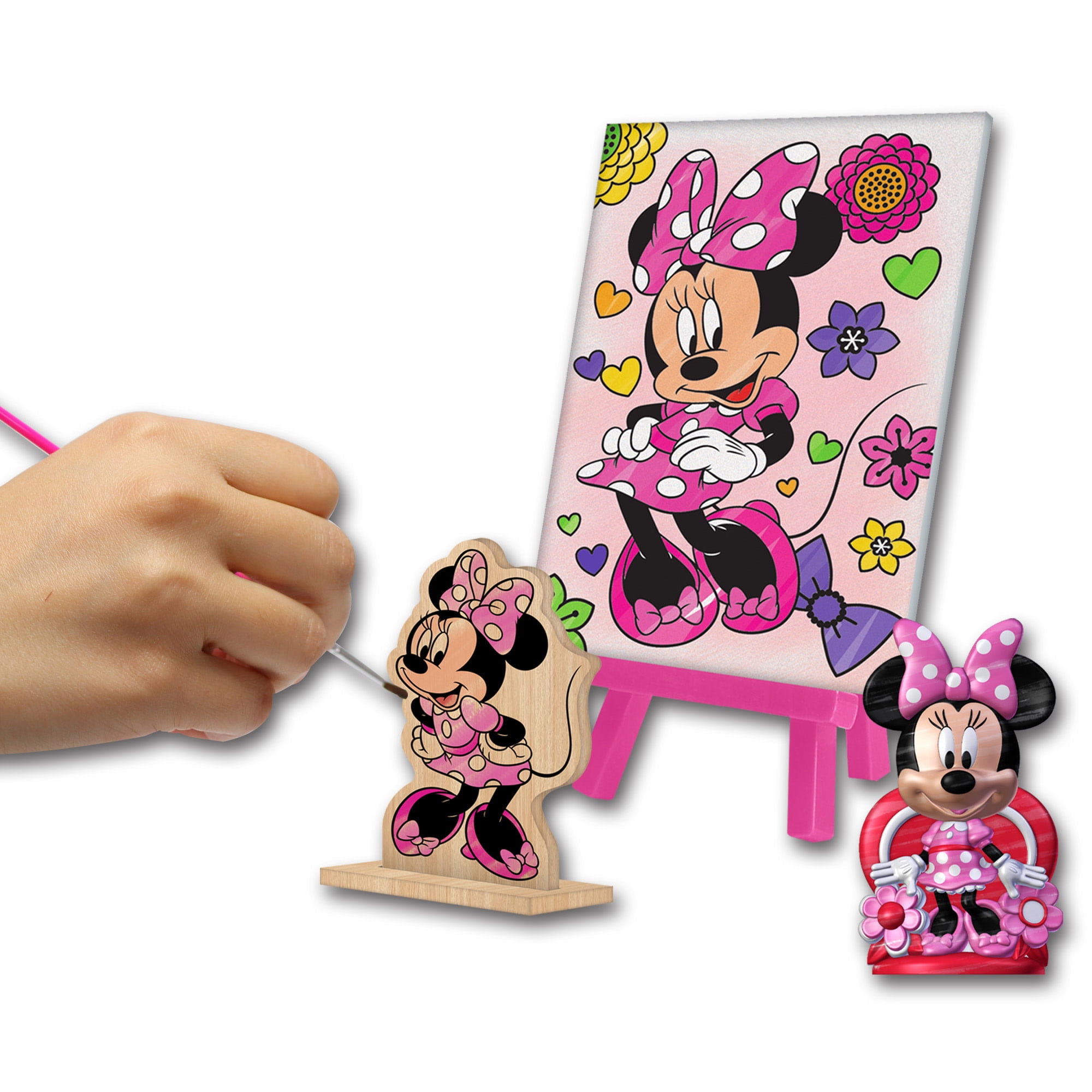 Tara Toy: 5-In-1: Creativity Tub - Minnie - Make Your Own Necklace, Canvas-Wood-Plaster Painting, Stickers & Coloring, Disney Junior, Kids Ages 3+