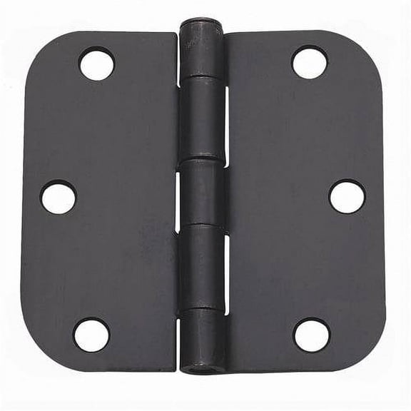 Global Door Controls 3.5 in. x 3.5 in. Satin Nickel Plain Bearing Steel Radius Hinge (Set of 2)