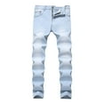 thumbnail image 1 of toraway Men Casual Pants Elastic Men's Jeans Comfort Stretch Denim Straight Leg Relaxed Fit Jeans 36, 1 of 2