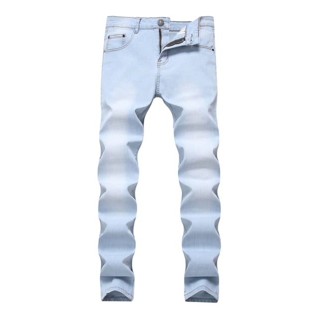 toraway Men Casual Pants Elastic Men's Jeans Comfort Stretch Denim Straight Leg Relaxed Fit Jeans 36