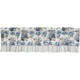 thumbnail image 7 of VHC Brands Annie Blue Floral Vintage Farmhouse Ruffled Valance Kitchen Curtain Set 16x73, 7 of 7