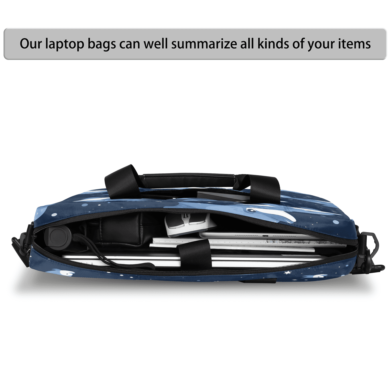Herdesigns Dolphin Laptop Bag for Women Men, Computer Case Briefcase Messenger Bags, 15-15.6 inch Laptop Sleeve Shoulder Bag