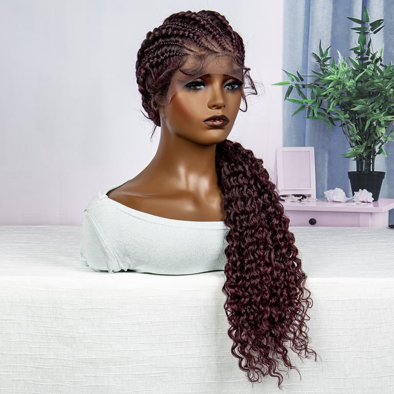 28 Inches Lace Frontal Synthetic Braided Wigs Lace Front  display picture 2