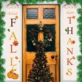 thumbnail image 5 of Miyuadkai Claerance! Thanksgiving Door Curtain Banner B, Fall Decorative Banners Thanksgiving Party Decorations Autumn Door Sign Pumpkin Maple Leaf Welcome Porch Sign for Fall Party Garden Yard, 5 of 6