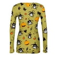 thumbnail image 5 of Halloween Knitted Shirts for Women Stretch Crew Neck Long Sleeve Halloween Tops Holiday Ribbed Knit Tops, 5 of 5