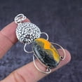 thumbnail image 2 of Natural Bumblebee Jasper Handmade 925 Sterling Silver Jewelry Pendant 2.84", 2 of 2