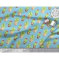 thumbnail image 2 of Soimoi Blue Poly Georgette Fabric Cactus With Conical Pot Tree Fabric Prints By Yard 52 Inch Wide, 2 of 3