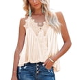 thumbnail image 2 of Camisa sin mangas con tirantes finos de encaje, blusa de espagueti sin mangas con cuello en V y ribete de encaje para mujer Camiseta sin mangas con tirantes finos y ribete de encaje Diseñado con precisión, 2 of 4