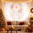 thumbnail image 3 of Floral Garden Dreamcatcher with Soft Consists Circular, Nostalgic Vintage for Botanical Art Lovers, Wall Decor, Valentine'S Day Gift, Tapestry Wall Hanging for Dorm and Living Room, 3 of 7