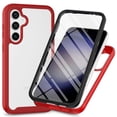 thumbnail image 1 of For Samsung Galaxy S25 Case PC TPU Phone Clear Back Cover with PET Screen Film - Black, 1 of 5