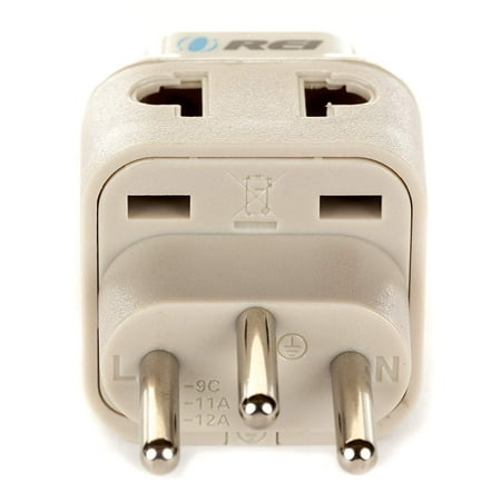 Orei India to Switzerland, Liechtenstein (Type J) Travel Adapter Plug - 2 in 1 - CE Certified - RoHS Compliant - White Color