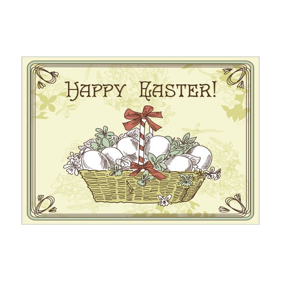 Ambesonne Easter Jigsaw Puzzle, Vintage Ribbon Basket Eggs, Heirloom-Quality Fun Activity for Family Durable Cardboard, 1000 pcs, Green and Khaki