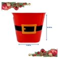 thumbnail image 4 of 8.32" Christmas Bucket, Plastic Santa Belt Buckets Red Round Tubs with Handles for Parties Storage Classroom Party Favors, Christmas Decorations, Pack of 2, 4 of 7