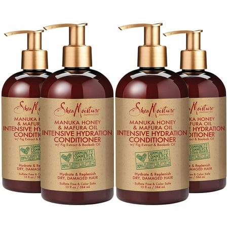 Sheamoisture Manuka Honey & Mafura Oil Conditioner With Fig Extract And Baobab Oil?- Hydrate + Replenish, Shea Moisture Curly Hair Products To Nourish And Soften Hair, 13 Oz Ea (Pack Of 4)