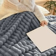 thumbnail image 4 of SHENGXINY Weighted Blanket,Soft and Thick Double Layer Raschel Blanket Suitable for Beds Sofas Providing The Ultimate Comfort,Home Decor Dark Gray 39.37x59.05in, 4 of 6