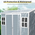 thumbnail image 5 of 4x8 FT Outdoor Storage Shed, Resin Garden Tool Shed with 2 Windows and Floor, Plastic Tool Storage Shed for Patio Furniture, Backyard Garden Patio Lawn, Grey, 5 of 6